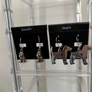 Beagle Dog Earrings Set